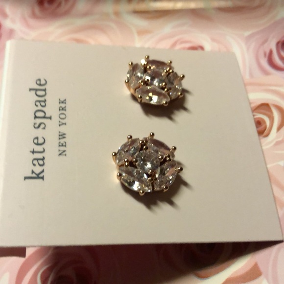 NWT SPARKLY KATE SPADE “FLYING COLORS “ - Blush - FIVE-STONE PIERCED EARRINGS.🌸 - Picture 5 of 11